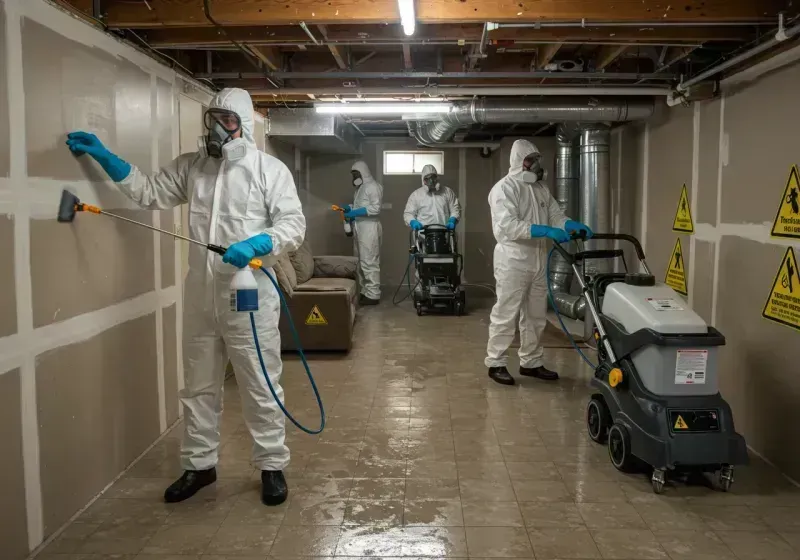 Basement Moisture Removal and Structural Drying process in Palmer, TX